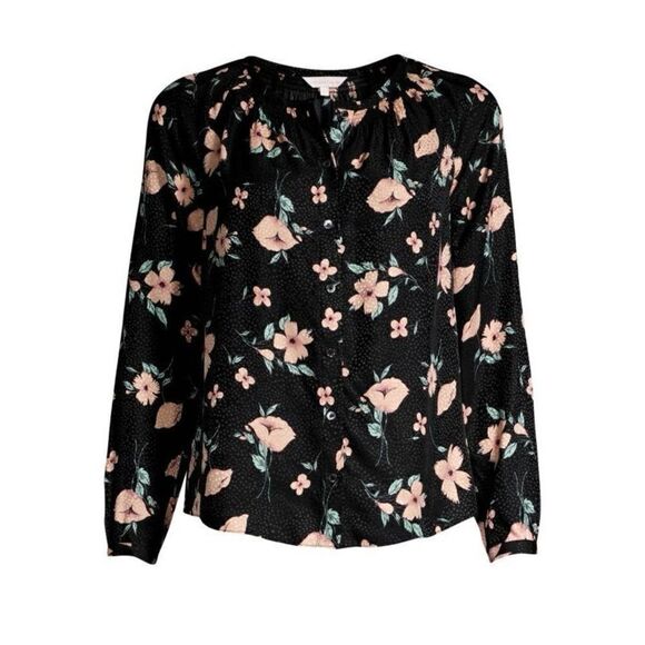 Rebecca Taylor Tops - NWOT Rebecca Taylor Black Floral Jacquard Daniella Silk Blouse Size 2 Small